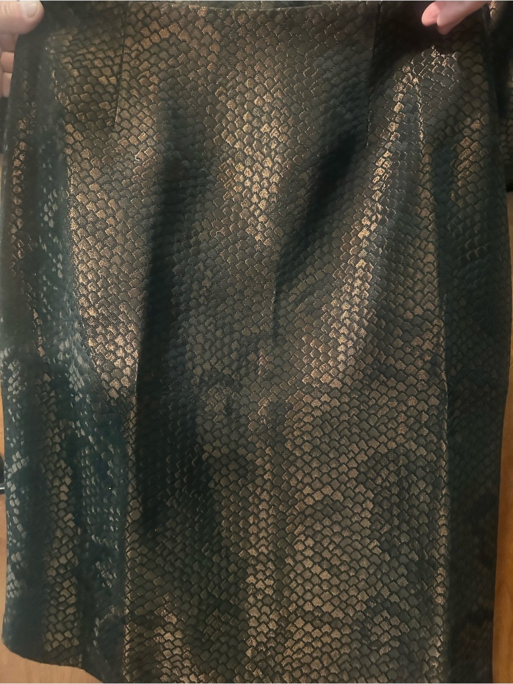 Kay Unger Women's Metallic Textured Brown Blazer Jacket and Skirt Set - Picture 6 of 9